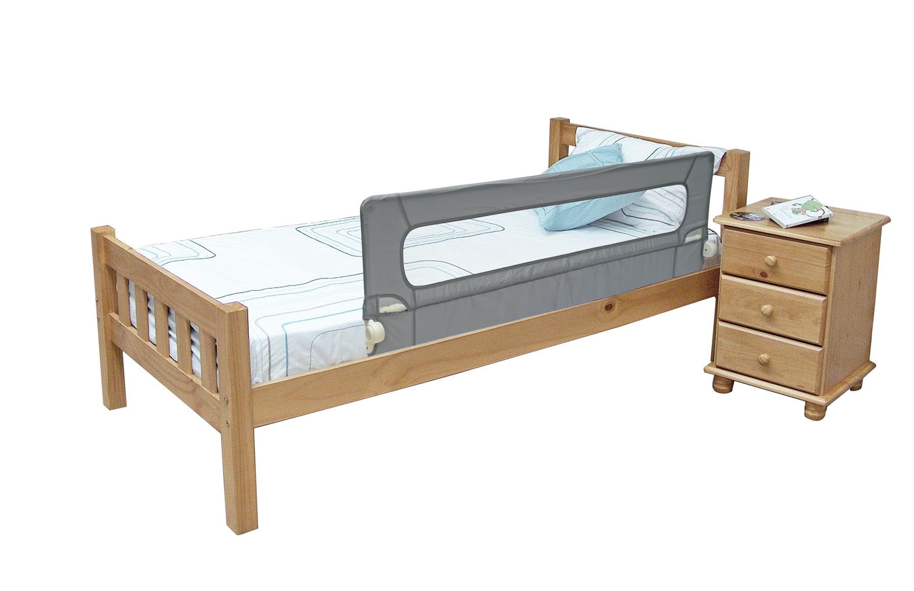 Safetots Barandilla de Cama, Gris, 140cm de Ancho x 50cm de Alto, Protector de Cama para Niños Pequeños, Barrera de Cama, Barandilla para Cada Lado de la Cama,