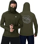 ZITY Men's Sun Protection Hoodie with Mask UPF 50+ UV Long Sleeve Lightweight Moisture Wicking Fishing & Rash Guard Shirts
