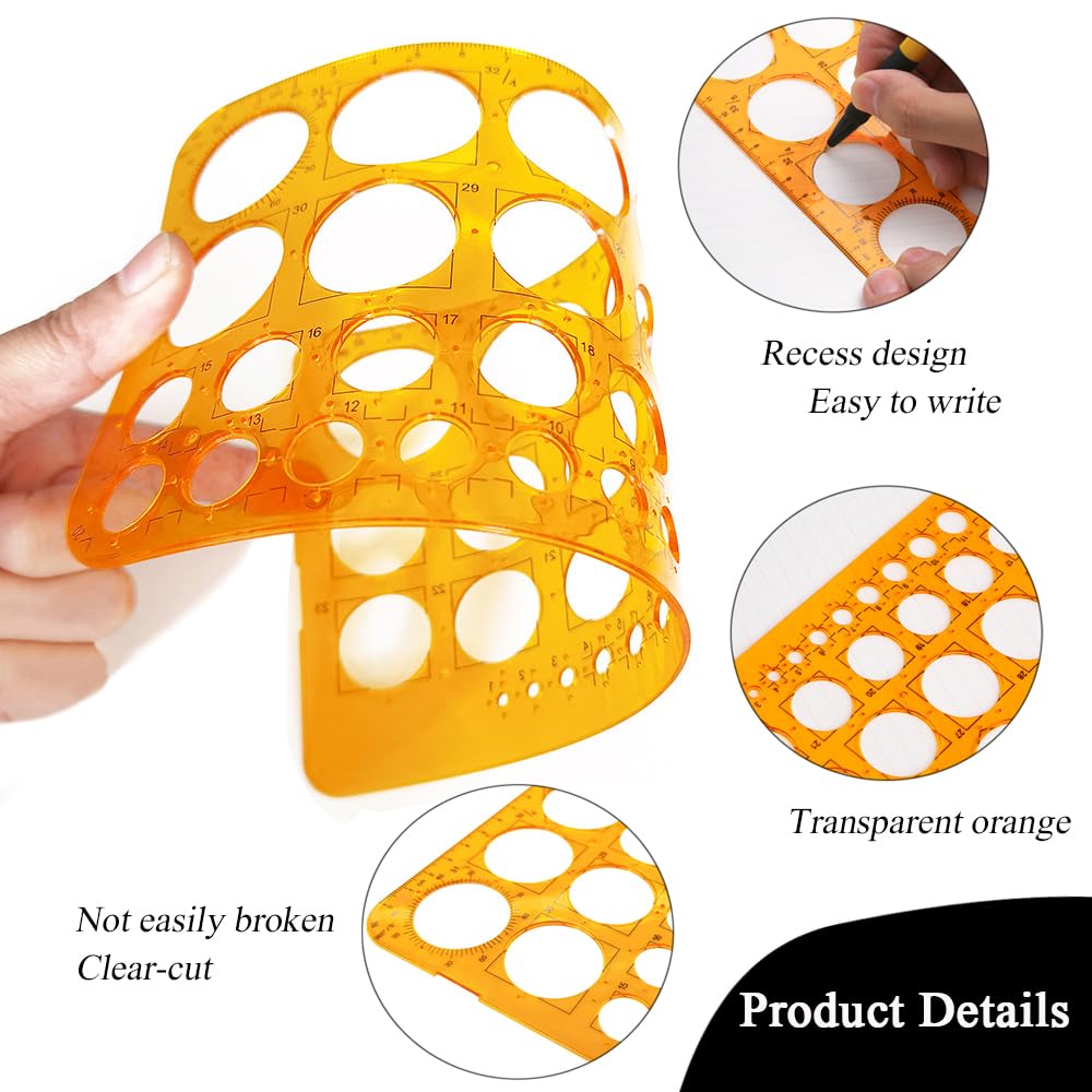 MODELLO STENCIL CIRCOLARE righello di disegno esame di misura 1 mm - 36
