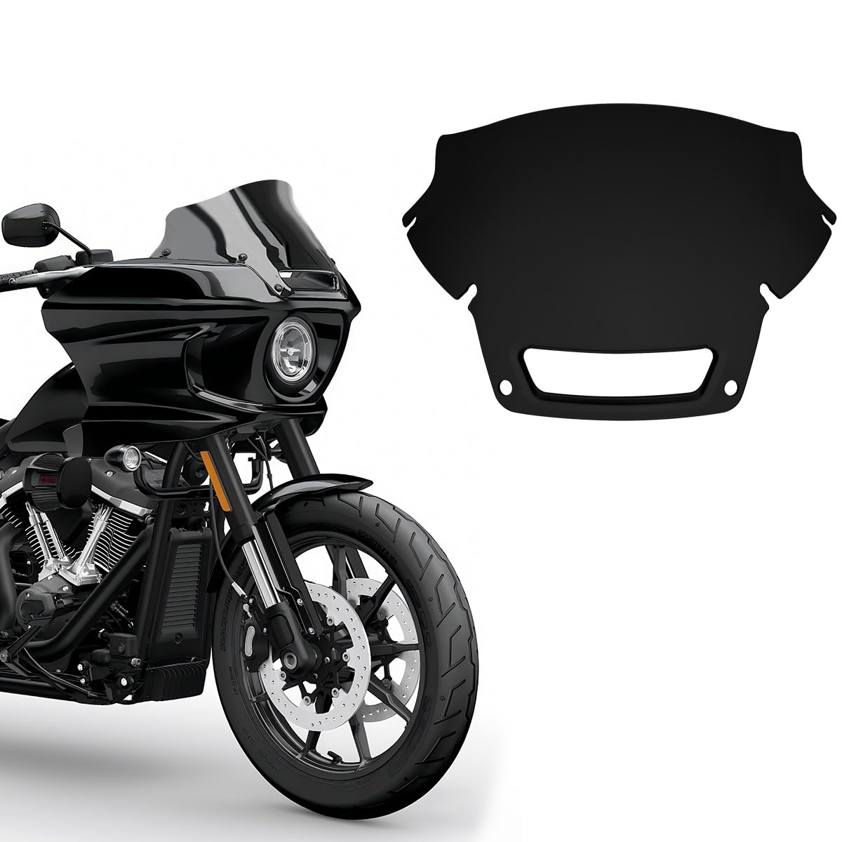 VINTGMT Motorcycle Windshield for Harley Low Rider ST FXLRST FXRST 2022 2023 Durable Wind Deflector Design for Enhanced Wind Protection(7" Dark)