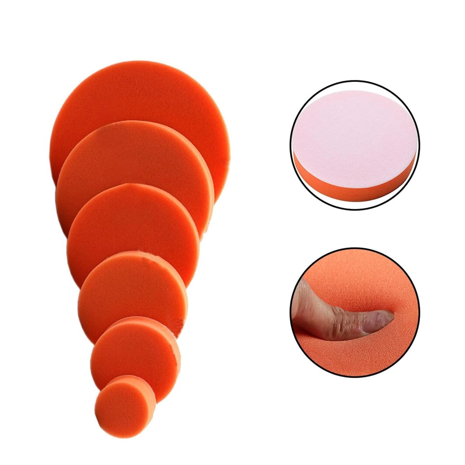 2pcs Car Polishing Buffing Pad 2-7inch Waxing Sponge Wheel Flat Polisher Clean Disc Tools(6inch)