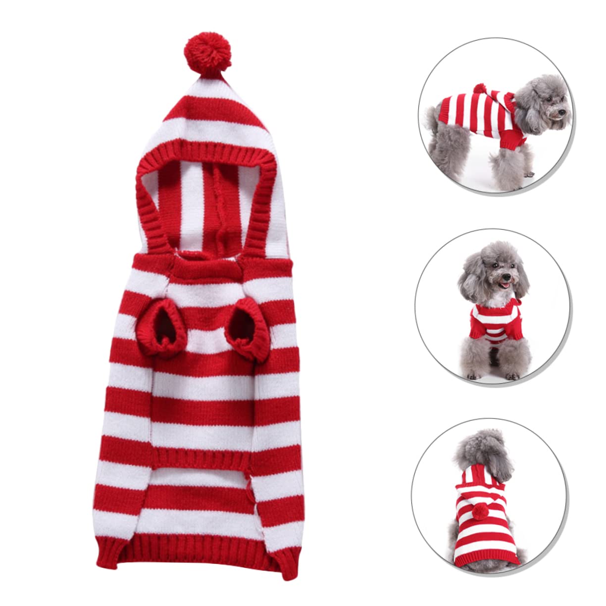 PRETYZOOM 3 Pièces Pull Chien Tricoté Décoration Extérieur Vêtements Thermiques Polyester