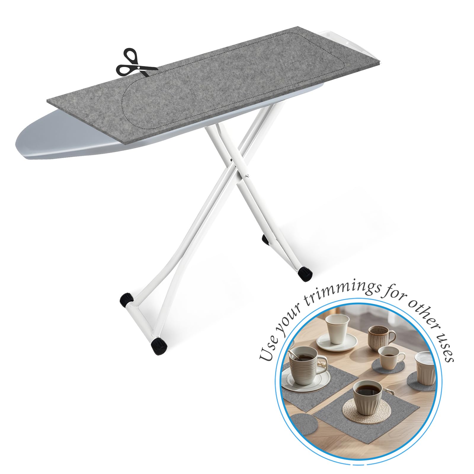 Wool Pressing Mat for Quilting15 x 54 XL Extra Large Felt Ironing Pad 3/8