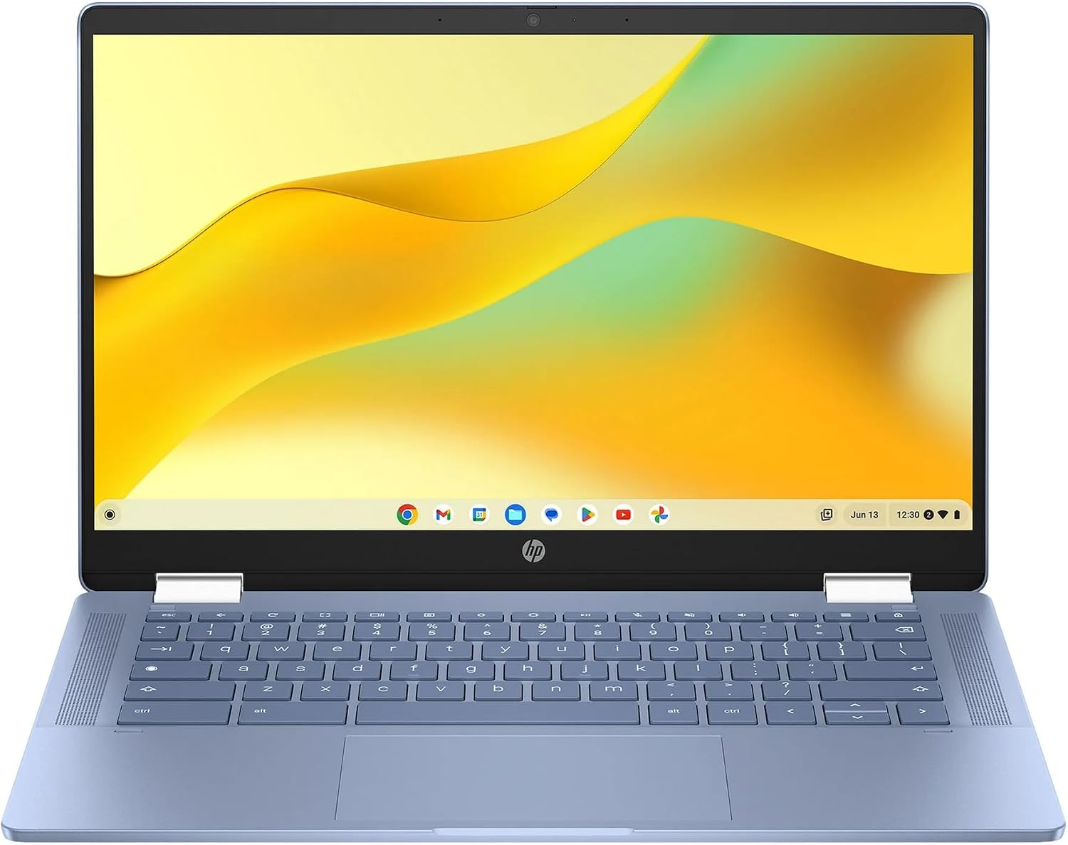 Chromebook x360 14 inch FHD IPS Touch 2-in-1 Laptop, Intel Processor N100, 4GB RAM, 64GB eMMC, Chrome OS, Sky Blue, 14b-cd0130wm