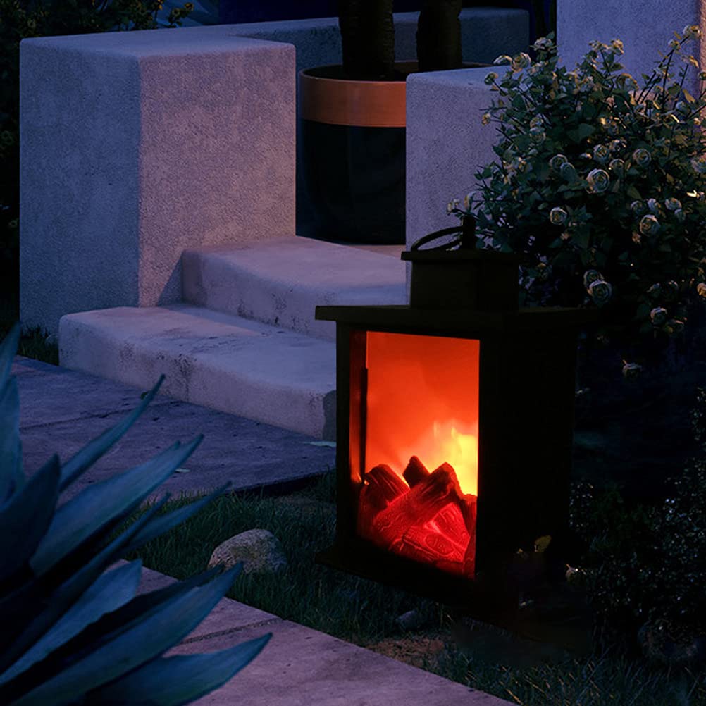 Farolillos decorativos para chimenea, pequeña chimenea artificial, lámpara LED con efecto llama, funciona con pilas, simulando efecto llama para Navidad, decoración interior y exterior