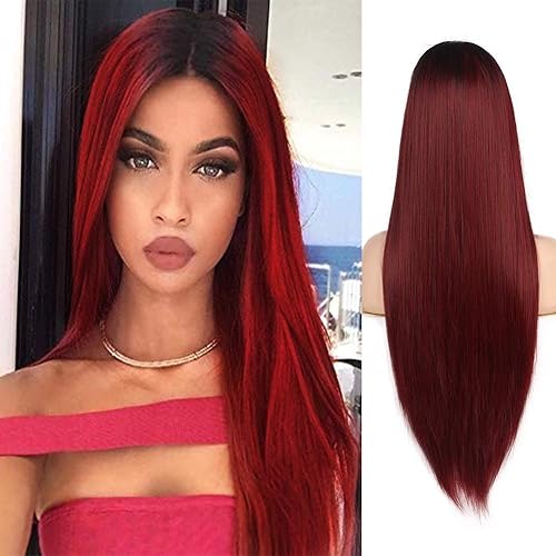 Miniatura 6 de Kaneles Pelucas largas rizadas rosas para mujer peluca ondulada pelo de partición media pelucas sintéticas de aspecto natural para Halloween cosplay