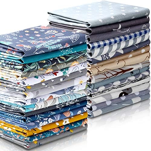 Tatuo 30 Pieces 10 x 10 Inches Cotton Fabric Bundle Squares Patchwork Floral Fabric Sewing Quilting Bundles Assorted Pattern Cloth for DIY Scrapbook Craft Making