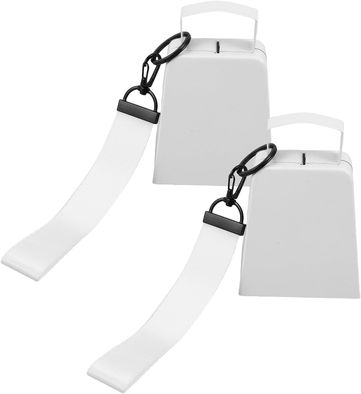 IMIKEYA 2pcs Cow Bells for Sports Events, Metal Handheld Cheering Bell with Wrist Strap, Loud Noise Makers for Soccer Football Baseball Parties Blue