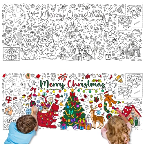 Audasi Ausmaltischdecke Weihnachten Kinder, Bunt Ausmal Tischdecke...