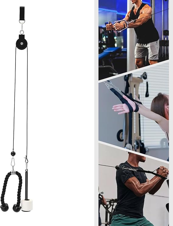 Weight Pulley System Cable for Pull Down and Lift Machine Pulley Attachment for Triceps Pull Down, Biceps Curl, Back, Forearm, Shoulder Home Gym Equipment
