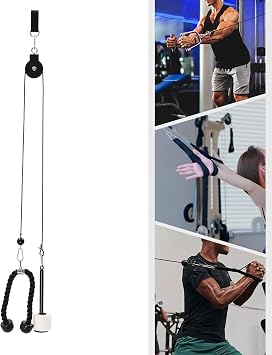 Weight Pulley System Cable for Pull Down and Lift Machine Pulley Attachment for Triceps Pull Down, Biceps Curl, Back, Forearm, Shoulder Home Gym Equipment