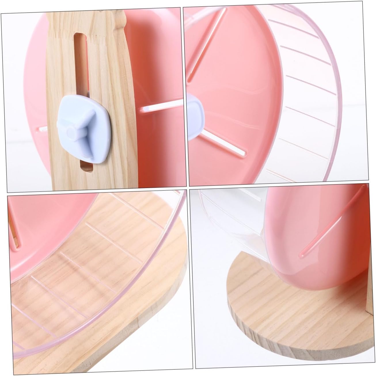 SHINEOFI Silent Hamster Wheel with Stand 20Cm Pink Running Exercise Wheel Compact Small Rat and Chinchilla Supply for Pet Small Animals
