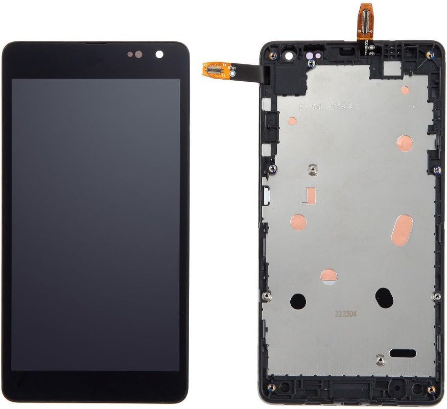 Microsoft Nokia Lumia 535 LCD Display and Touch Screen Digitizer Assembly. Bezel Frame Replacement with Tool Kit (Black)