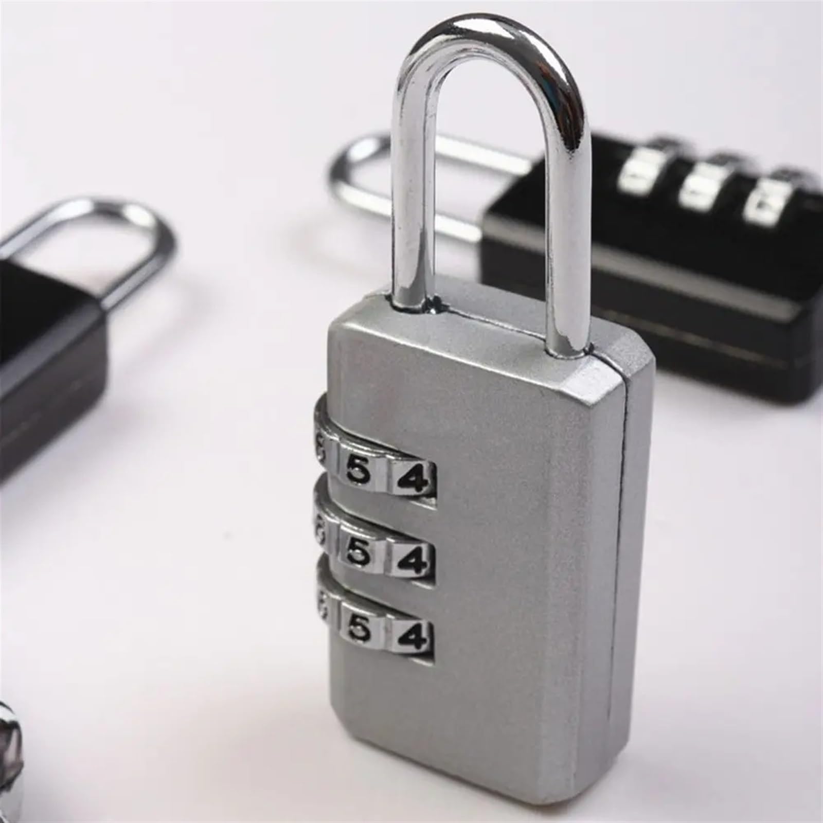 Lucchetto con codice di combinazione a 3 cifre Mini portatile Zaino Lucchetto con cerniera Lucchetto da viaggio Lucchetto for bagagli Armadietto for dormitorio Blocco password di sicurezza 1 pz(Black)
