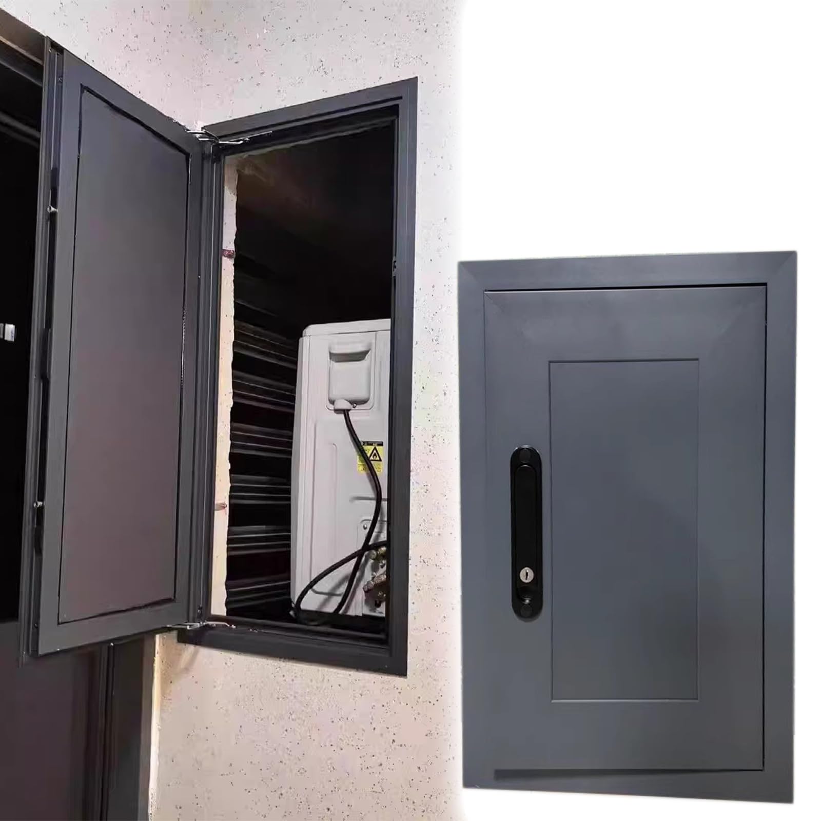 OIFAODAO Stainless steel access door， Aluminum Alloy, Soundproofing Honeycomb Service Access Hole Cover for Ceilings, Air Conditioner, Attic(Black,16x16inch/410x410mm)