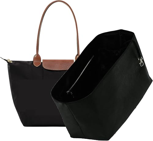 OAikor TYVEK Purse Organizer Insert for Longchamp Le Pliage Medium, Black
