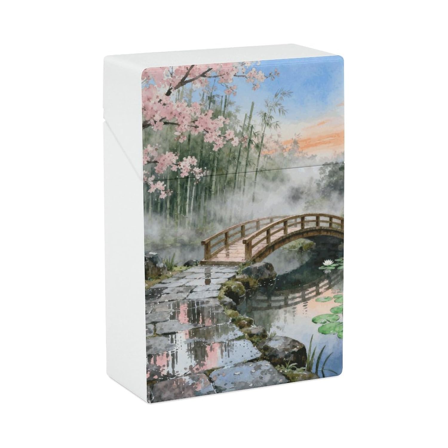Waterproof Cigarette Case Large Capacity, Cherry Blossom Bridge
