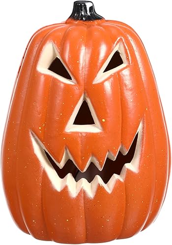 DOITOOL Farol de Halloween Jack O, decoraciones de calabaza iluminadas para decoración interior al aire libre (estilo aleatorio)