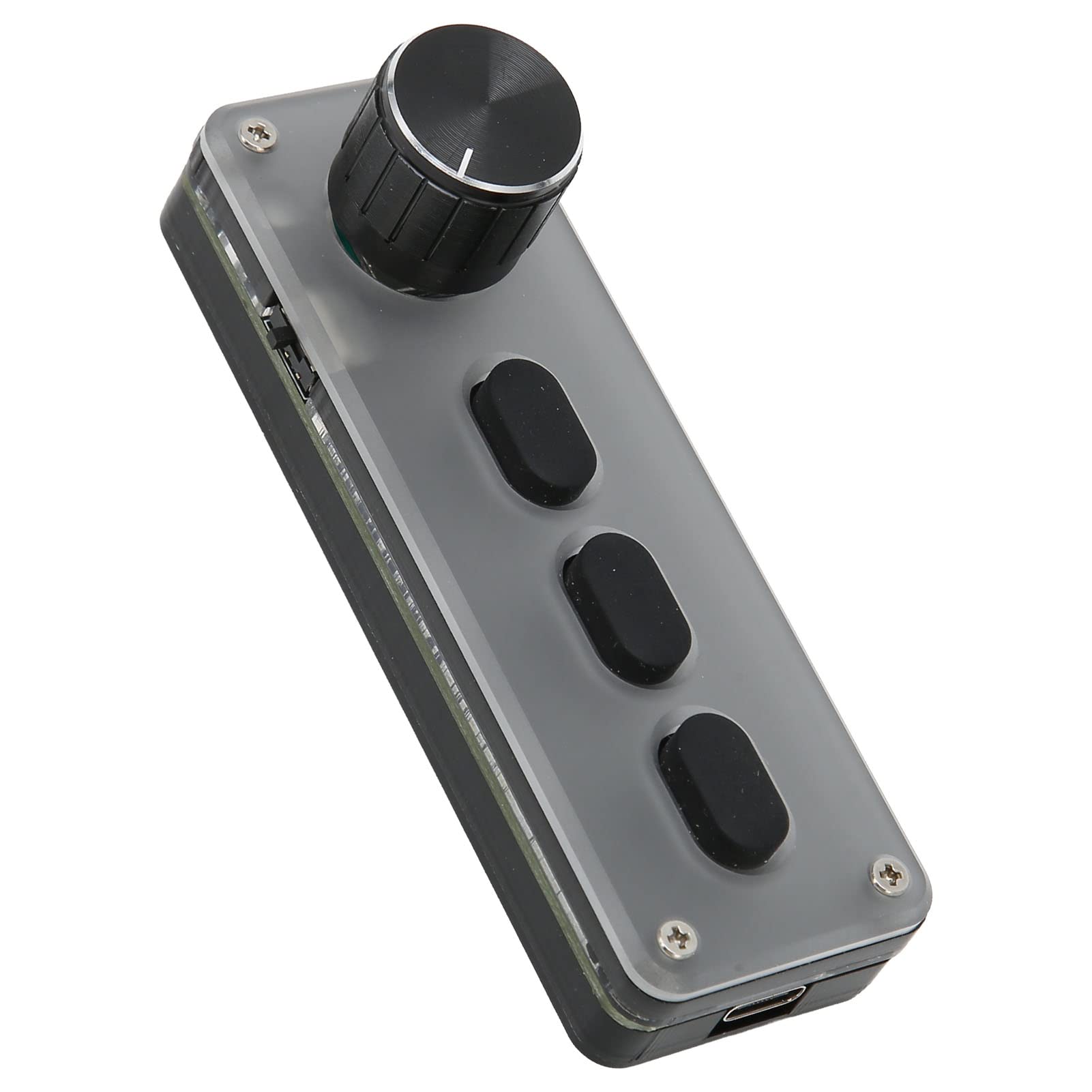Zunate Mini Macro Pad a 3 Tasti, Tastiera da Gioco con Manopola, modalità USB Cablata e Bluetooth Wireless, Tastiera Programmabile Fai-da-Te Silenziosa in Silicone per Il Lavoro