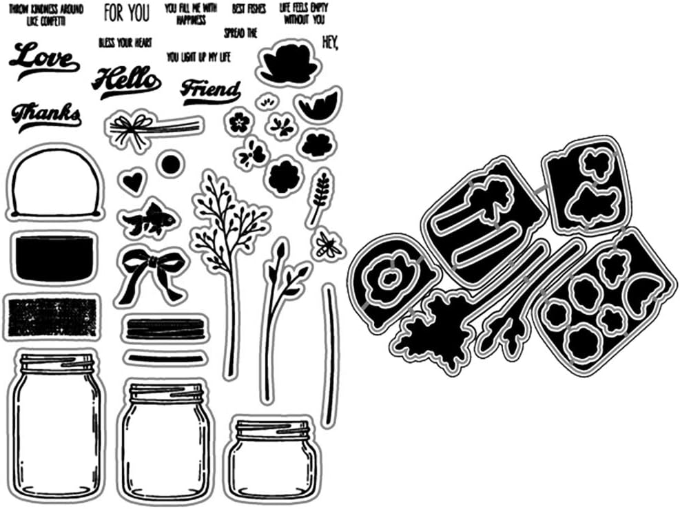 Jiamins Silicone Clear Stamp Cutting Dies Stencil Seal DIY Scrapbook Embossing Album Decor Craft Art