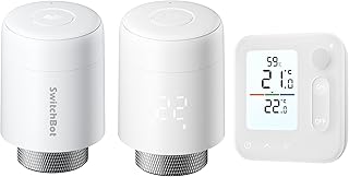 SwitchBot Smart Heizkörperthermostat & SwitchBot Smart Heizkörperthermostat-Panel Combo – Thermostat mit App- & Zeitsteuerung, Smart Home Set