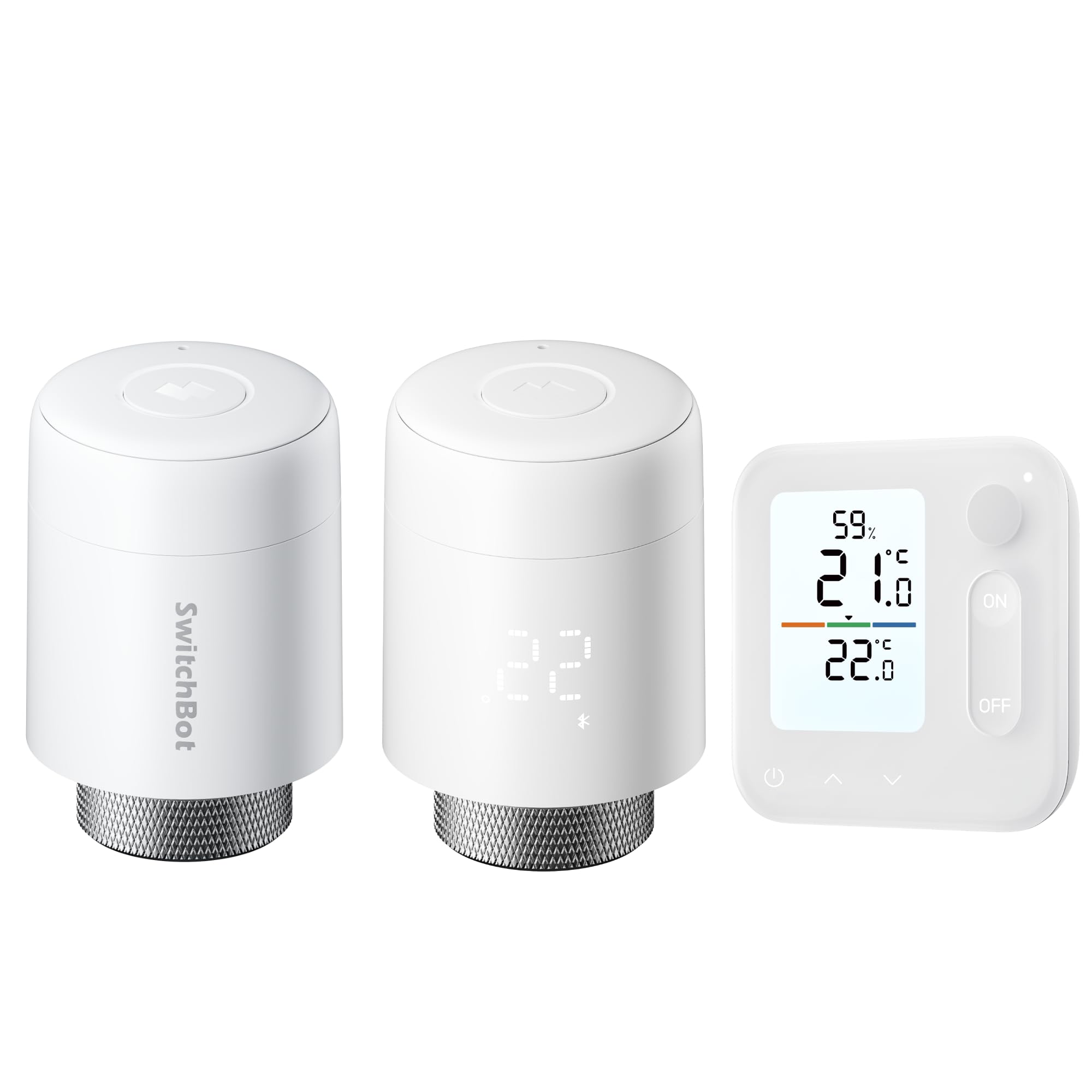 SwitchBot Smart Heizkörperthermostat & SwitchBot Smart Heizkörperthermostat-Panel Combo – Thermostat mit App- & Zeitsteuerung, Smart Home Set