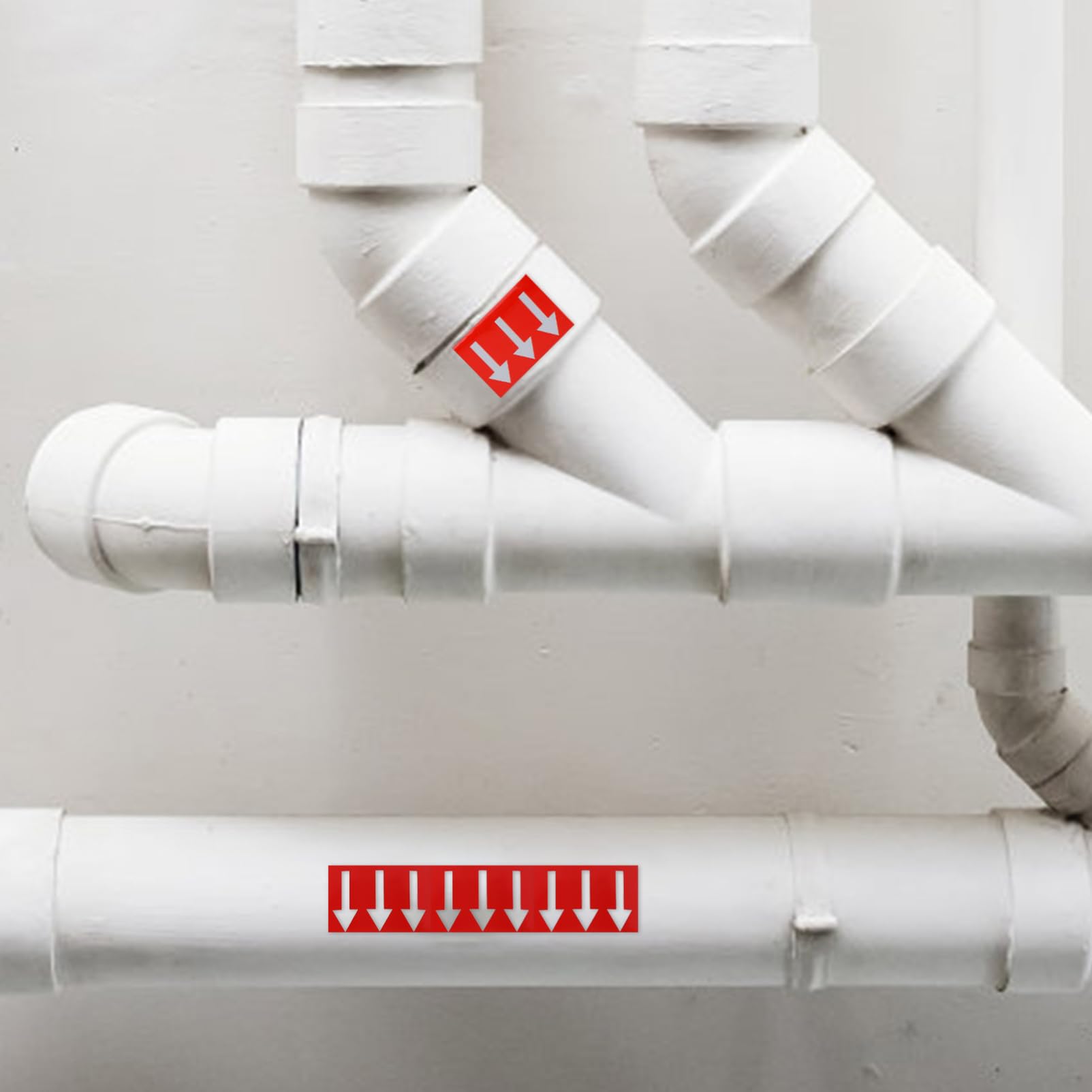 2rollos Pegatinas de Flechas Autoadhesivas para Indicación de Direcciones Flechas de Flujo para Tuberías Pegatinas de Señalización de Suelos para Tubos Flujo Direccional