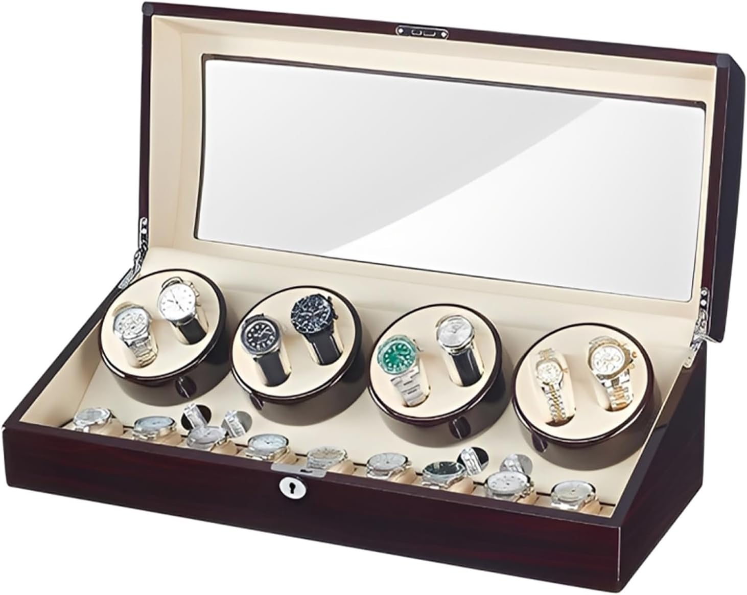 Silent-Operation Automatic Watch Winder Built-in Illumination – Universal Fit for Most Luxury Watches, Thoughtful Gift for Dad Him Mentor