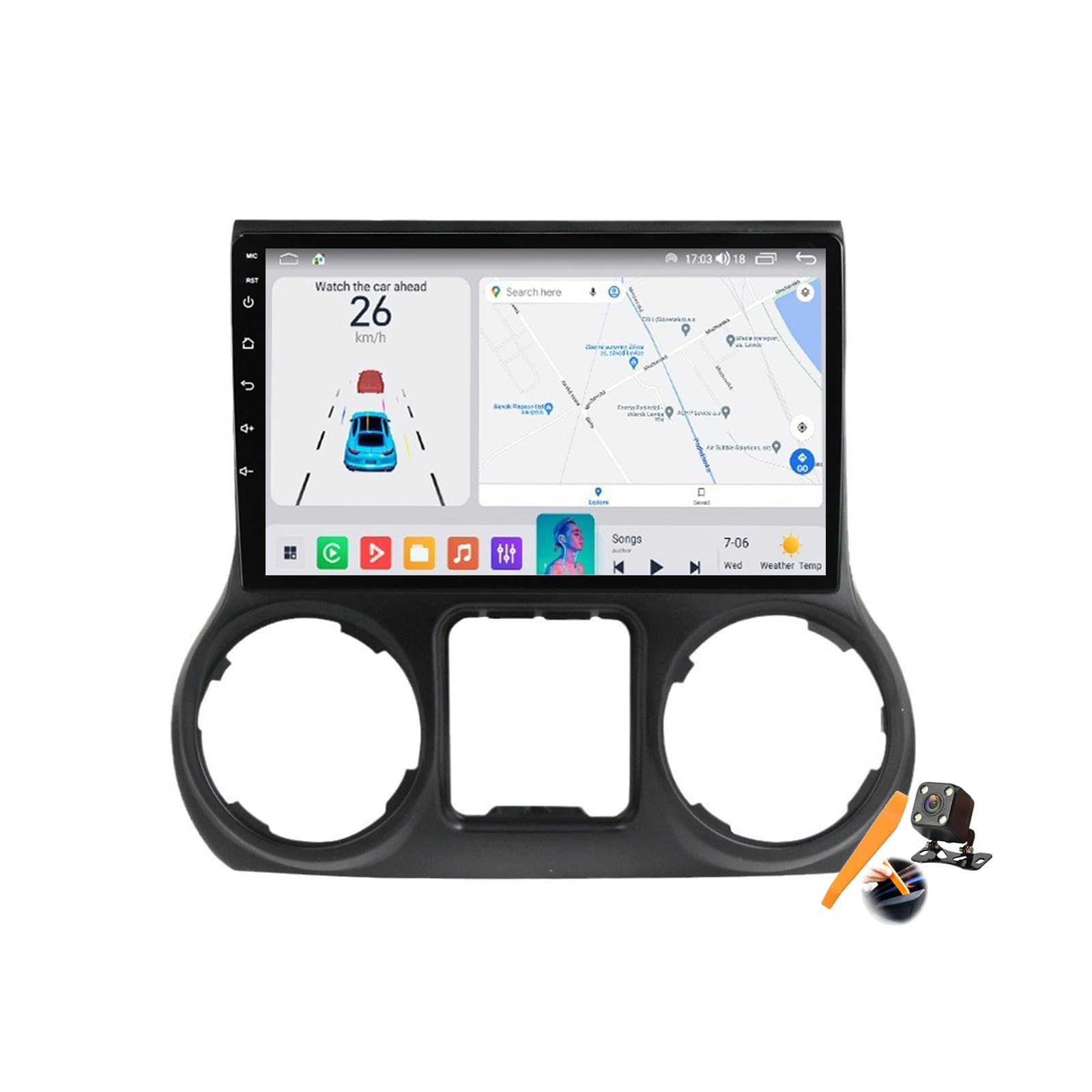 Autoradio GPS Navigation Android 15.0 Wrangler 3 JK 2010-2018 Lecteur Vidéo 10'' - 8