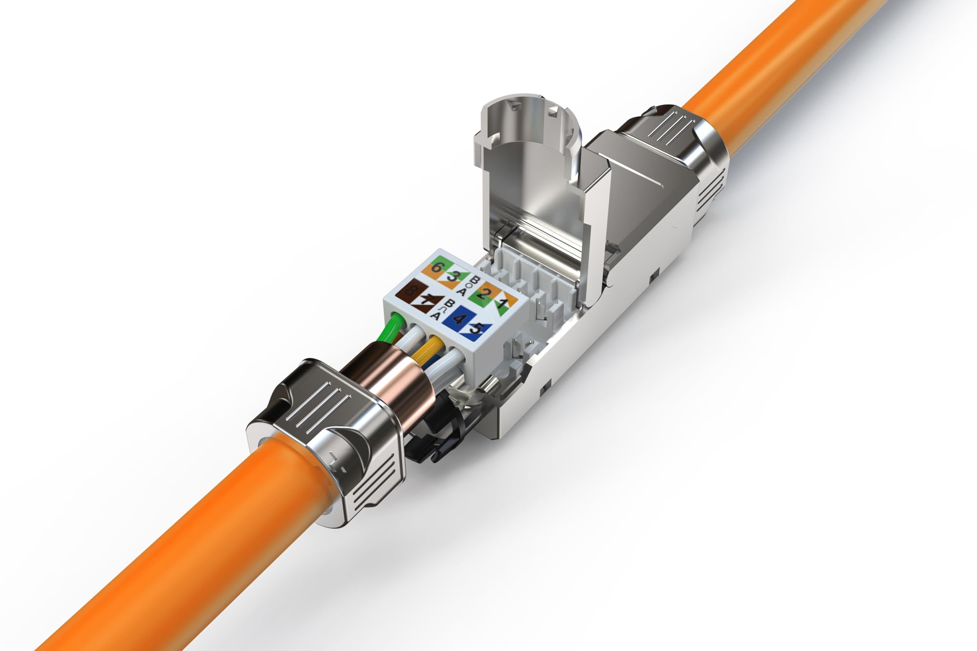 DIGITUS Moduł przyłączeniowy Cat-6A – 500-MHz – 10-GBase-T – ekranowany – do zastosowań terenowych – złącze Cat LSA