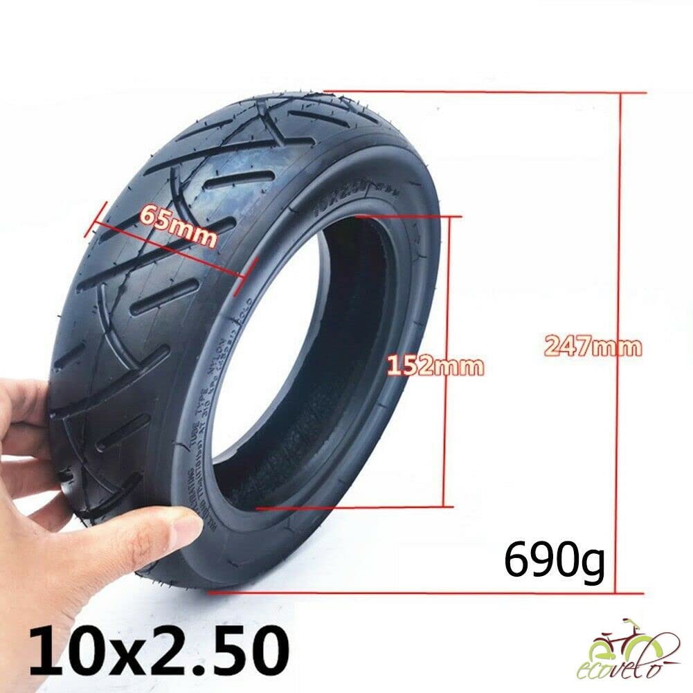 ECOVELO' 1 Pneumatico 10 x 2,50 + Camera d'aria Ruota Motorino Scooter elettrico monopattino Ricambio Hoverboard 10 pollici