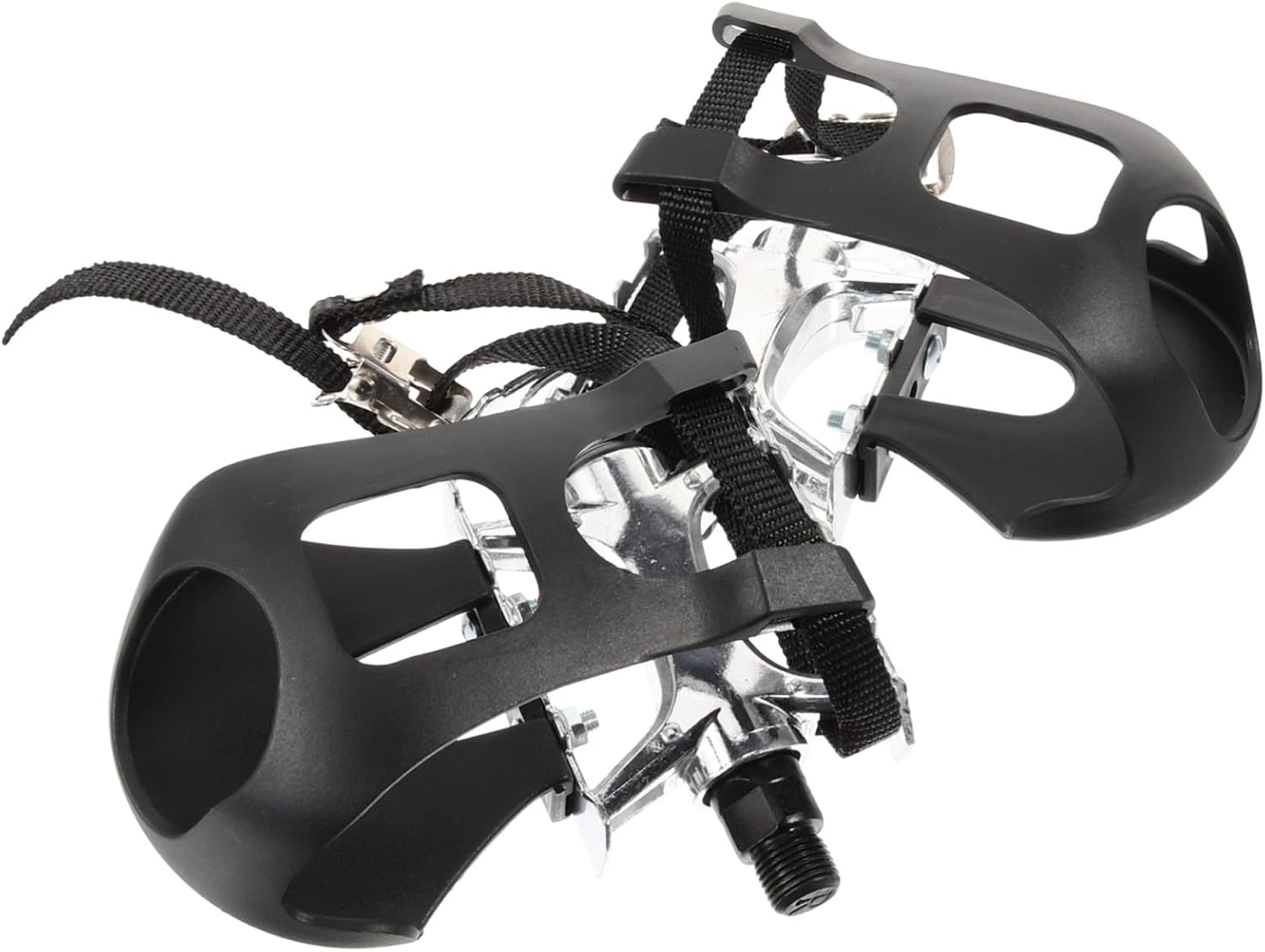 Exercise Bike Pedals Aluminum Alloy Anti-Skid Lightweight Platform Pedals for Indoor Fitness Bikes Dynamic with Straps for Secure Comfortable Ride