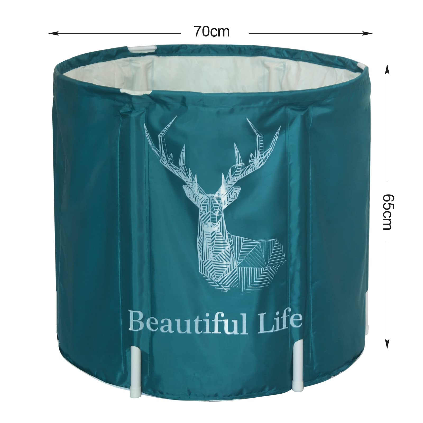 Baignoire pliable - Pour adulte - 70 x 65 cm - En plastique - Avec coton isolant - Vert - Wapiti…