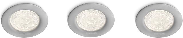 Philips SMARTSPOT Sceptrum Recessed LED Spot Lights - Grey (3 x 3W LED Spots)