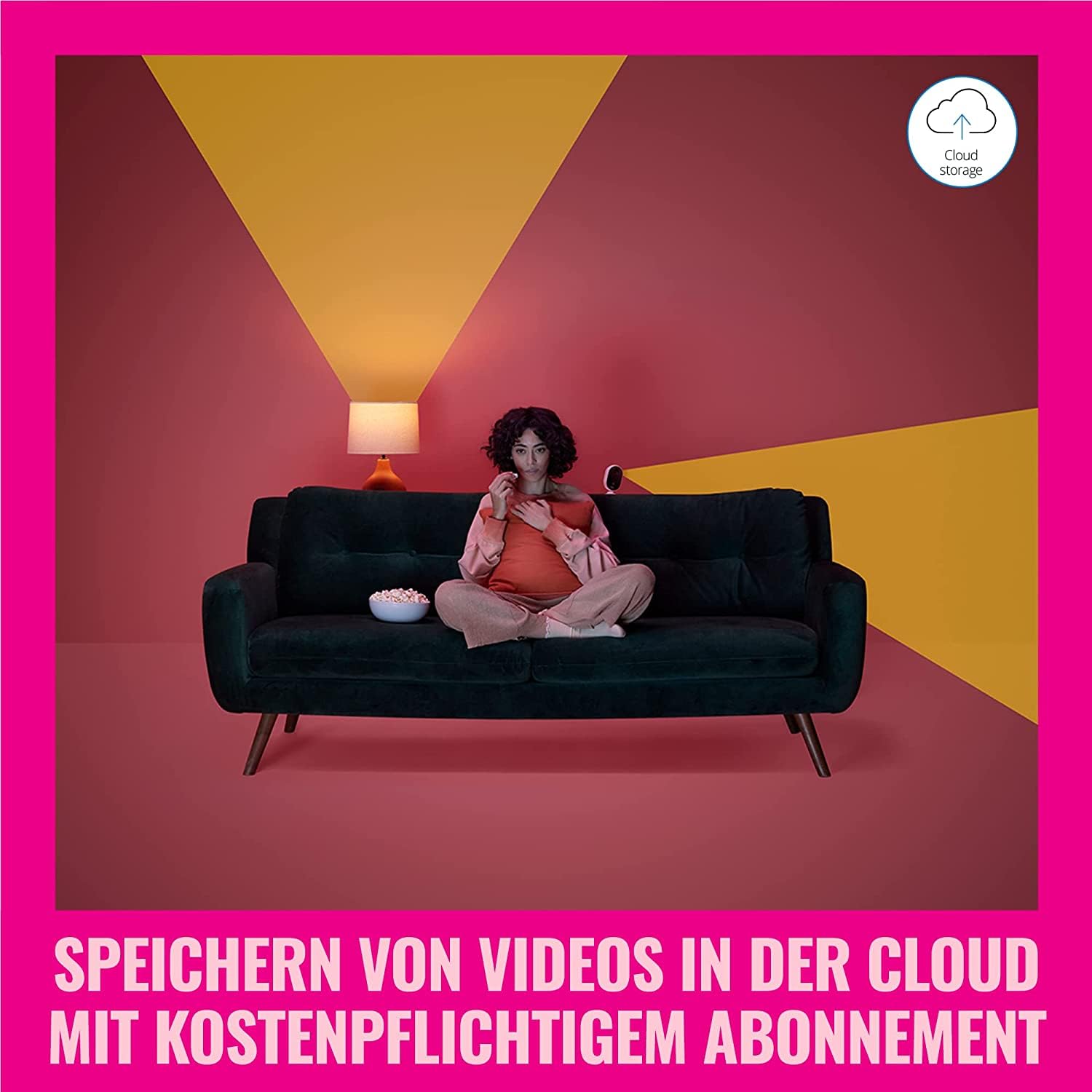 WiZ Indoor Kamera, Sicherheitskamera mit Nachtsicht, Audio, Bewegungs- und Geräuscherkennung, smarte Steuerung über WLAN per Stimme/App, weiß