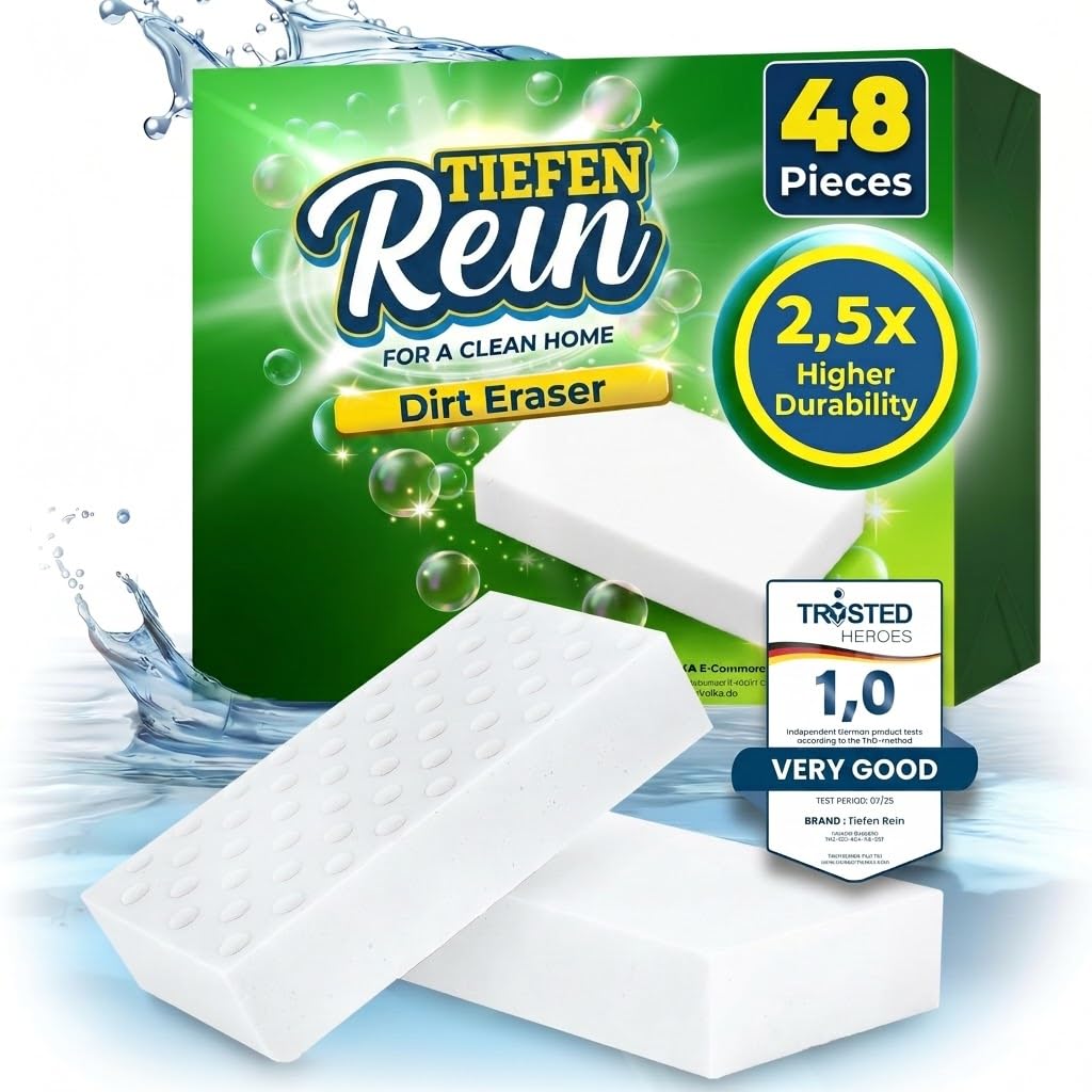 48 Pieces Magic Eraser Sponge for Cleaning – White Magic Sponge, Cleaning Sponge Set for Walls & Kitchen Cleaner, Magic Erasers Cleaning Sponges, Wall Cleaner, Shoe Eraser, Household Essentials
