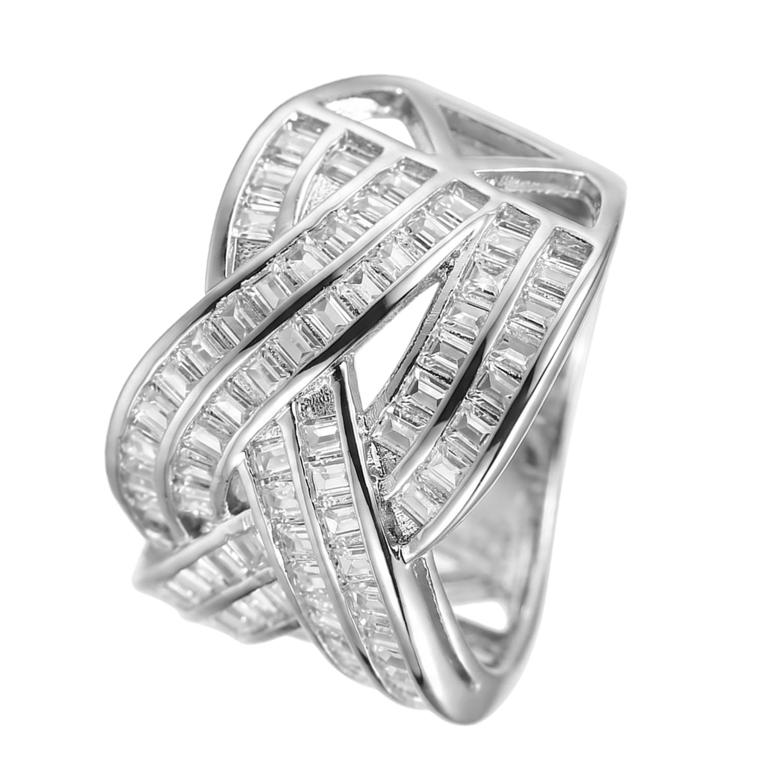 White Silver Plated Stylish Finger Ring for Women & Girls US 7 | Cubic Zirconia Studded | Anniversary Festive & Casual Wear Jewellery | Gift for Her-image-19