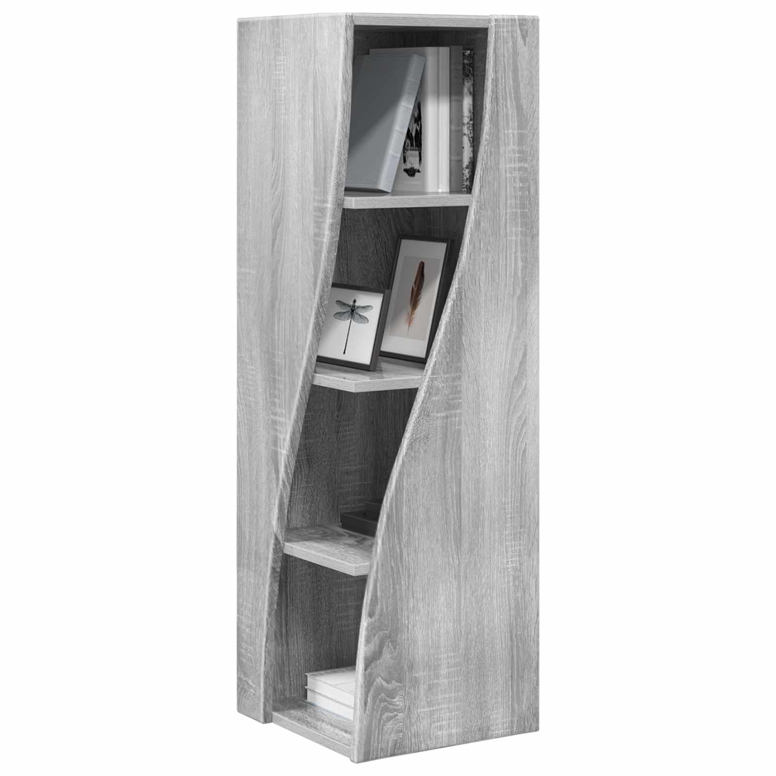 Eckschrank, 32 x 32 x 102 cm, technisches Holz, Sonoma-Grau