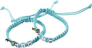 Pulsera de Amante para él y para Ella, Pulsera de Pareja, Boda de cumpleaños del día de San Valentín (Verde Claro), Color: Azul Claro (Color : Black)