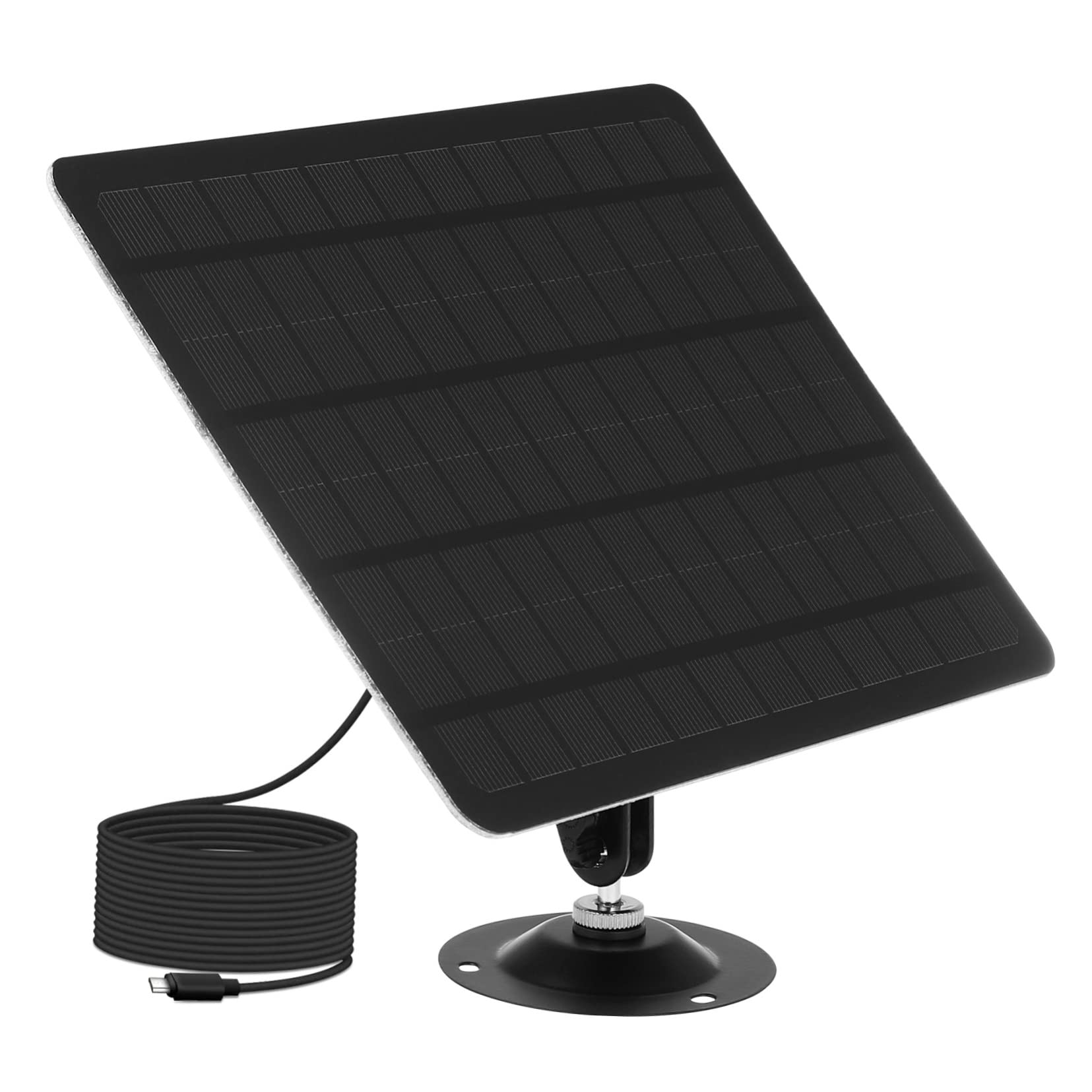 Pannello Solare 20w in Silicio Monocristallino a Montaggio Flessibile | Rotazione 360 Gradi, Staffe di Fissaggio Incluse, Tasselli a Muro per Apparecchi a Bassa Potenza