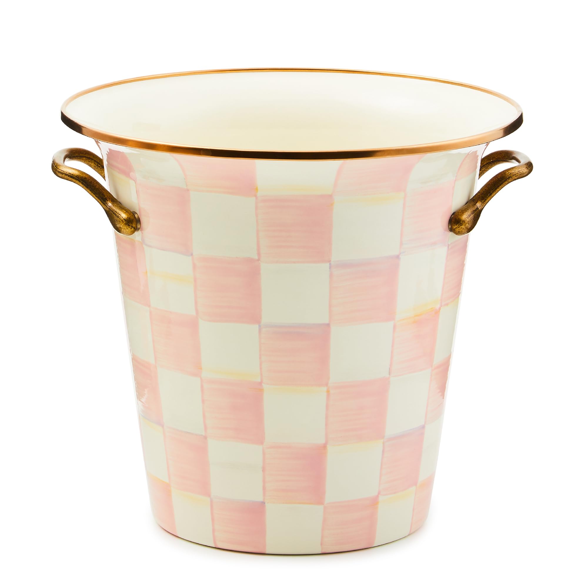 MACKENZIE-CHILDS Enamel Wine Cooler, Gray-and-White Sterling Check — Amazon image 13