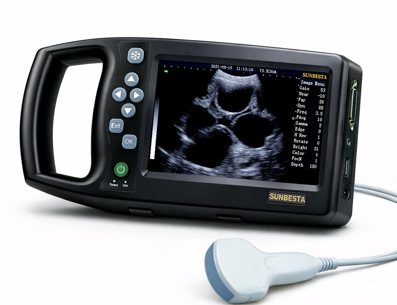 A8 Professional Veterinary Ultrasound Machine with 3.5MHz Convex Probe | Portable Animal Pregnancy Scanner for Dogs, Cats, Sheep, Goats and Pigs, 5.7” Handheld Vet Ultrasound with Carrying Case