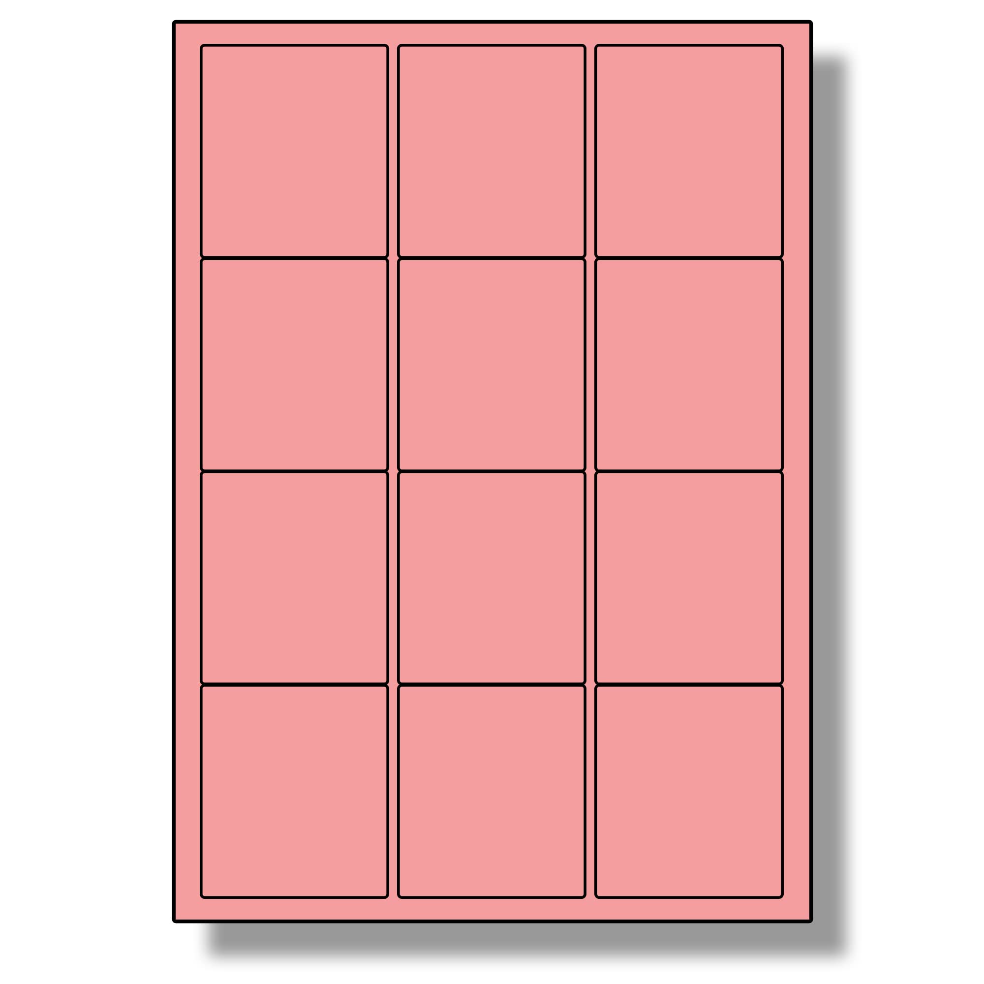 Label Planet® 12 Per Sheet, 10 Sheets (120 Pink Labels). Coloured Paper Labels with Rounded Corners, 63.5 x 72mm, LP12/63 C. — image 1