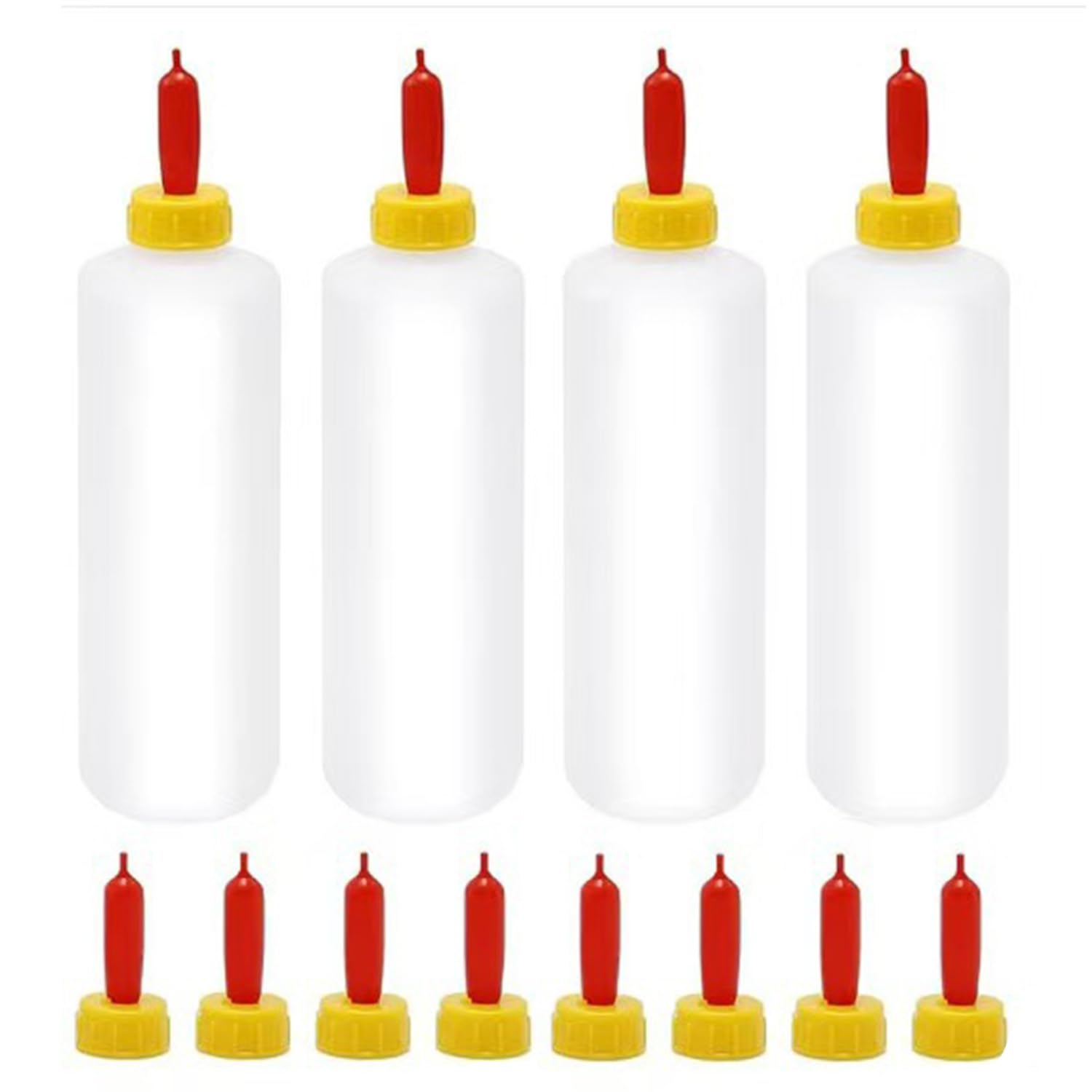 Lamm Milchflasche, 400ml Lamb Suction Feeding Bottle, Lambs Feeder, Animal Milk Bottle, 4 x Lamb Milk Bottle + 12 x Pacifier, for Lambs, Sheep, and Dogs