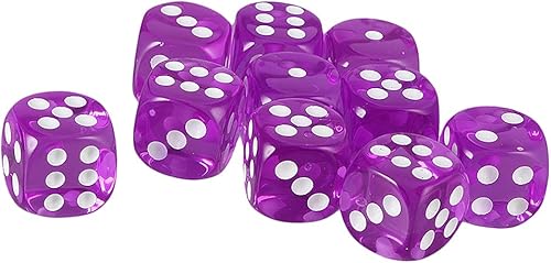 Miniatura 62 de 10PCS Polyhedral D6 Dice 16mm Acrylic Dice Game Dice for RPG MTG DND (Purple Blue)