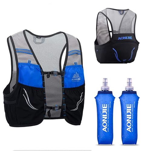 Lovtour Hydration Race Vest,2.5L Running Vest Lightweight Pack with 2 Soft Water Bottles Bladder for Marathoner Running Race Cycling Hiking Camping Biking