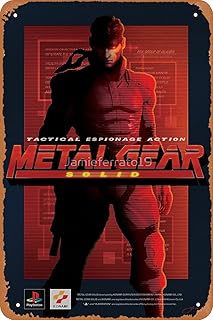 shvieiart Wall Decor Sign - Metal Gear Solid Snake Poster/Print Poster - 8X12 Inch Vintage Look Metal Sign,Bar, Man CAVE A...