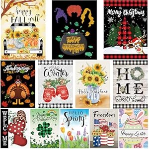Seasonal Garden Flags Set of 12 Dou...