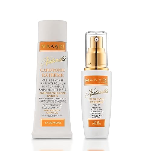 MAKARI Naturalle Carotonic Extreme Glow Crema facial renovadora SPF15 y set de suero iluminador Hidrata, ilumina y rejuvenece la piel Reduce el