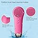 Rechargeable Electric Facial Cleansing Brush – Silicone Face Scrubber with Vibrating Technology for Deep Cleansing & Exfoliation, Waterproof, Gentle on Skin, Suitable for Men & Women (red)